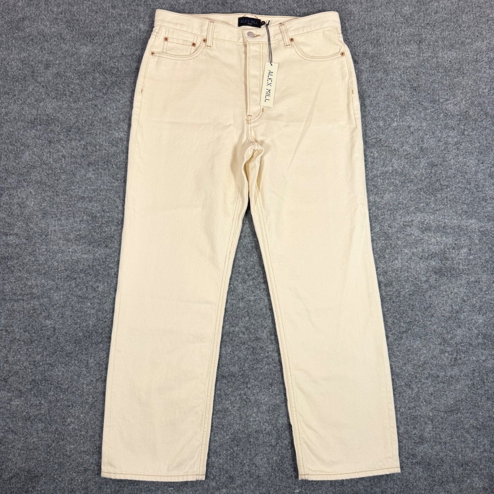 Alex Mill Bev Relaxed Jean Womens 30 (Fit 34x29) Ecru Button Fly Made in USA NWT